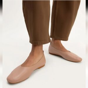 NWOT Everlane $148 The Day Glove Leather Flats Size 7.5 Tan
